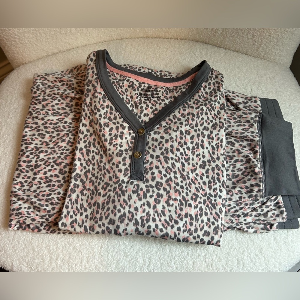 Cuddl Duds Leopard Print Pajama Set